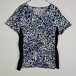 Scrubstar large black and blue scrub top